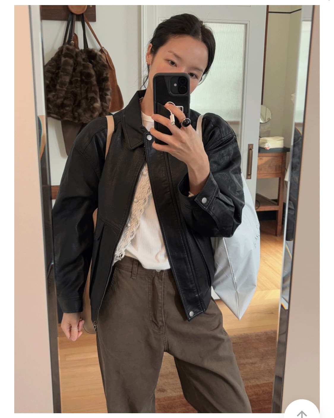 메이비베이비 레더점퍼 자켓 블랙 Tompkins Leather Jumpe 상품이미지1