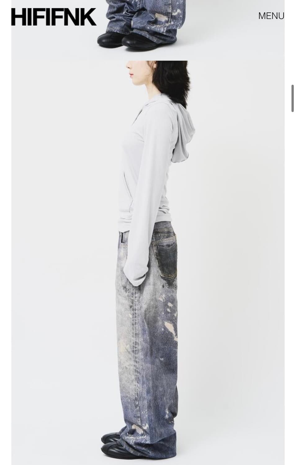 하이파이펑크 디지털 와이드 데님 S사이즈 상품이미지3