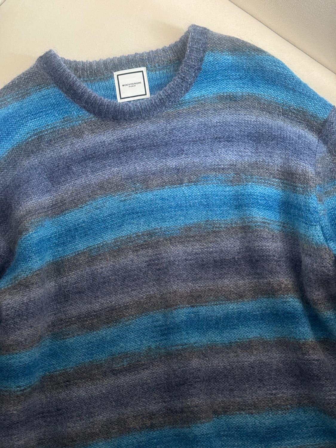 50 우영미 그라데이션 모헤어 니트 블루 상품이미지1