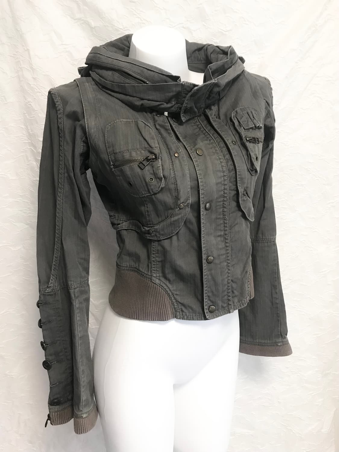 택포•빈티지 핀터깔 00s y2k 3-way 아카이브 하이넥 자켓 상품이미지3