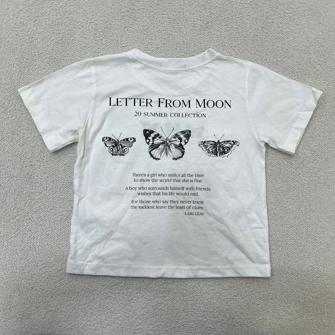 실측확인 레터프롬문 여성 크롭 반팔티 0415M 상품이미지4