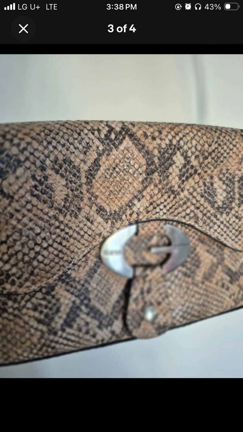 게스 Y2K 2000s 빈티지 스네이크스킨 G로고 미니백 뱀피 숄더백 상품이미지3