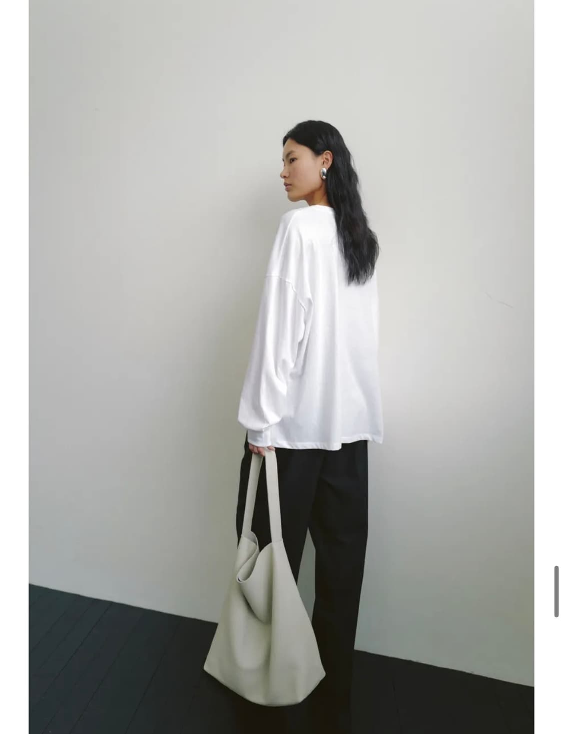 네세서리 긴팔 티셔츠 cotton long sleeve 화이트 white 상품이미지4
