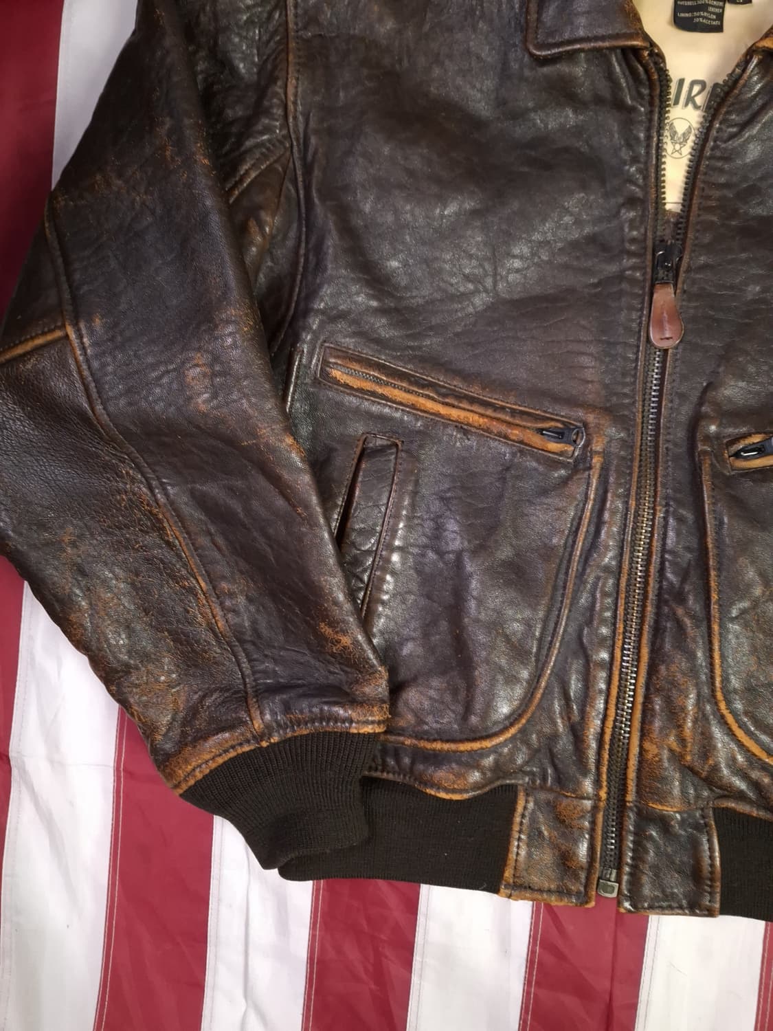 오리지날 아비렉스 미해군 G-2 천연가죽 항공점퍼 상품이미지8