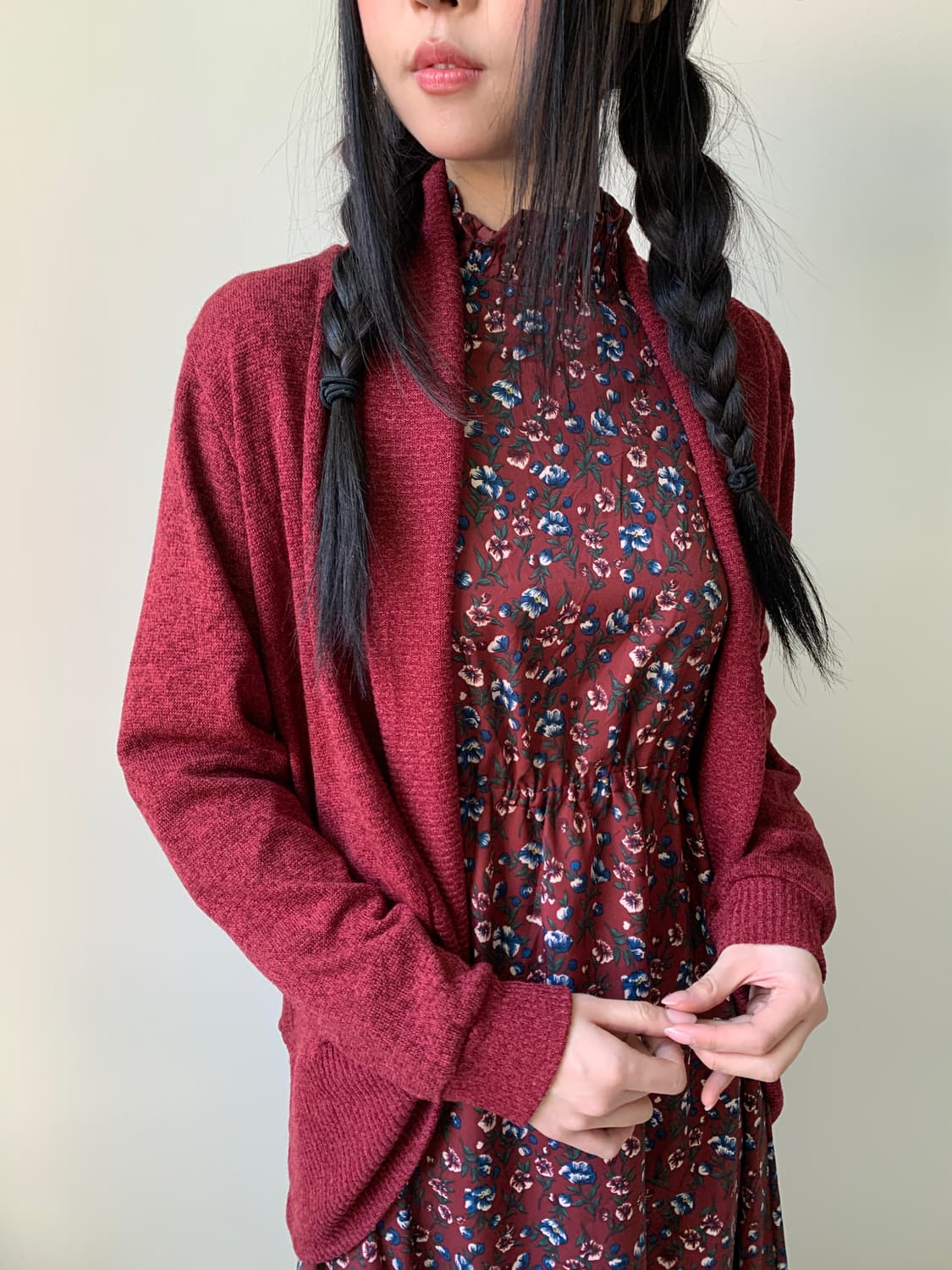 Robe loose cardigan(red) 상품이미지2