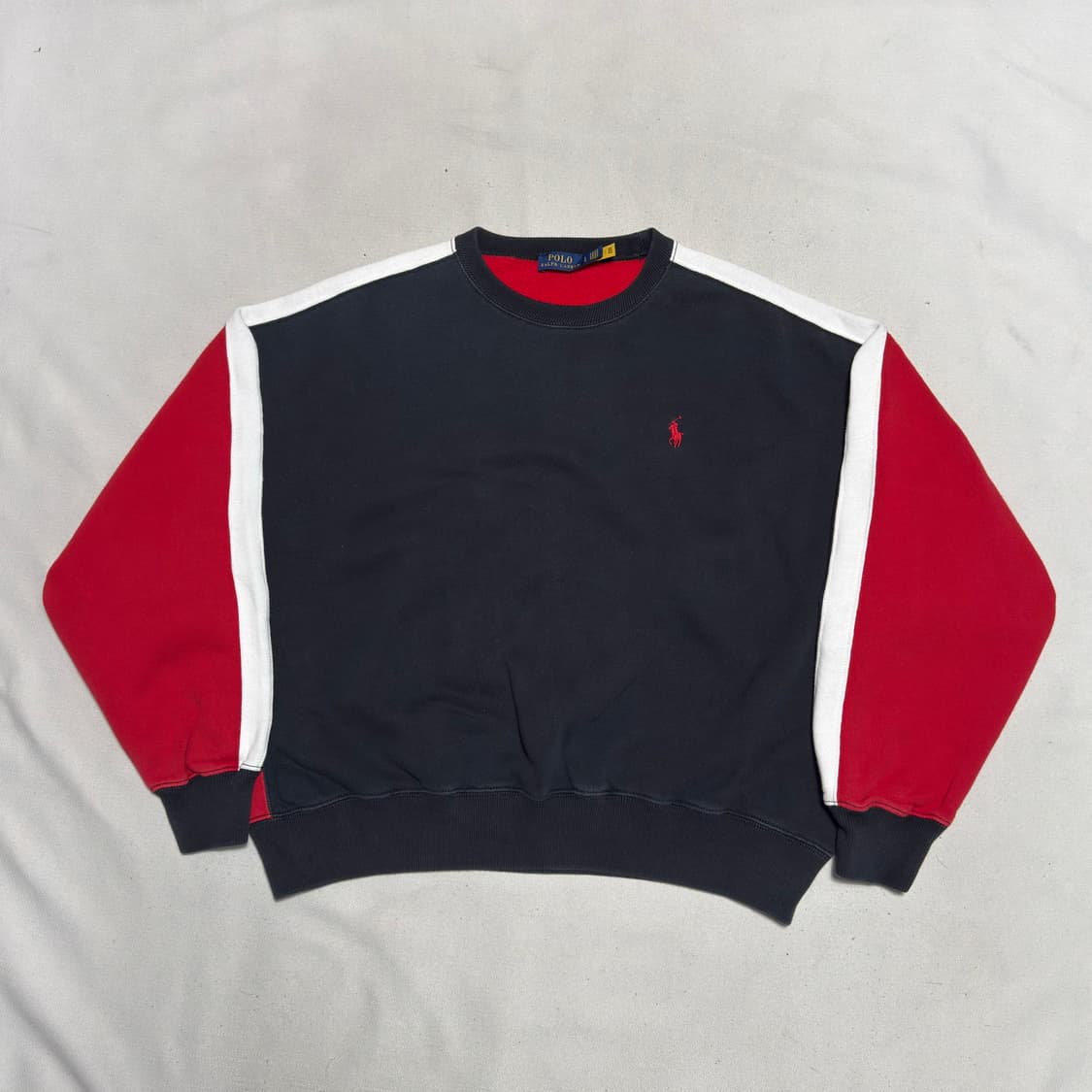 L 폴로랄프로렌 빅로고 블랙 레드 배색 맨투맨 상품이미지3