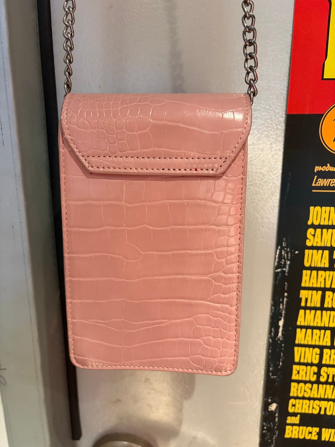 악어 패턴 핑크 크로스 미니백 상품이미지5