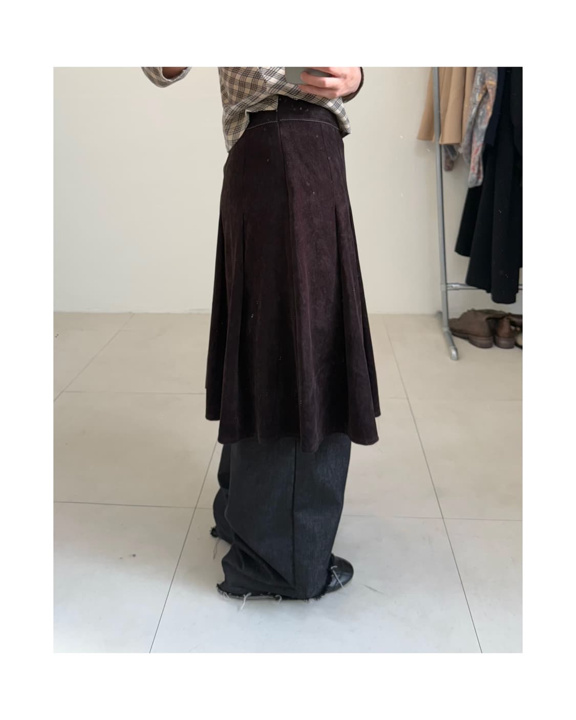 빈티지 벨벳 스커트 상품이미지2