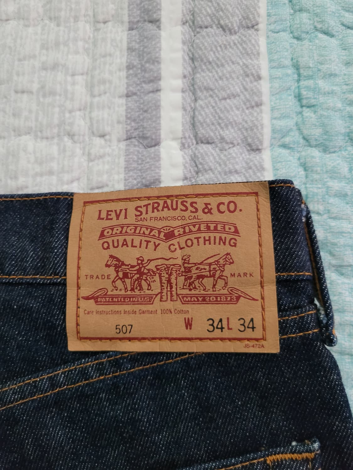 리바이스 재팬 507 레귤러스트레이트 진청진 탭34 (실32사이즈) 상품이미지8