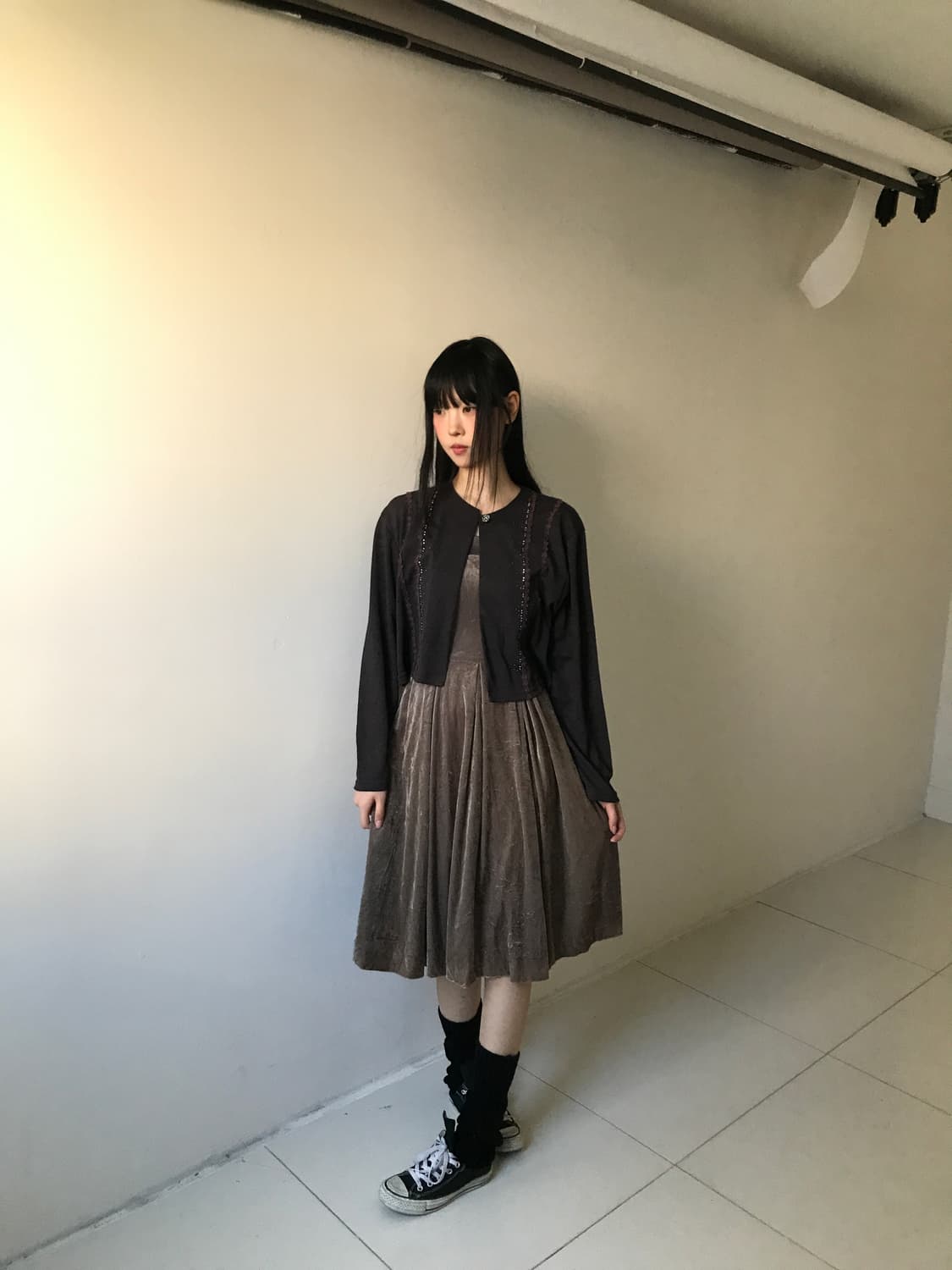 Velvet brown slip dress 상품이미지6