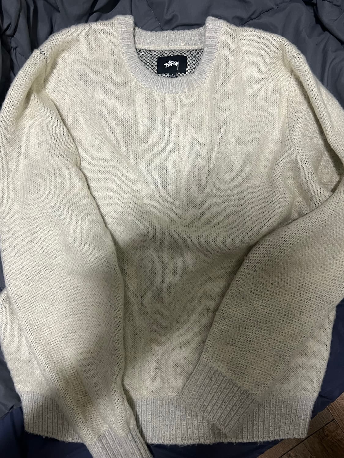 스투시 8볼 헤비 브러쉬드 모헤어 스웨터 크림(L) 상품이미지2