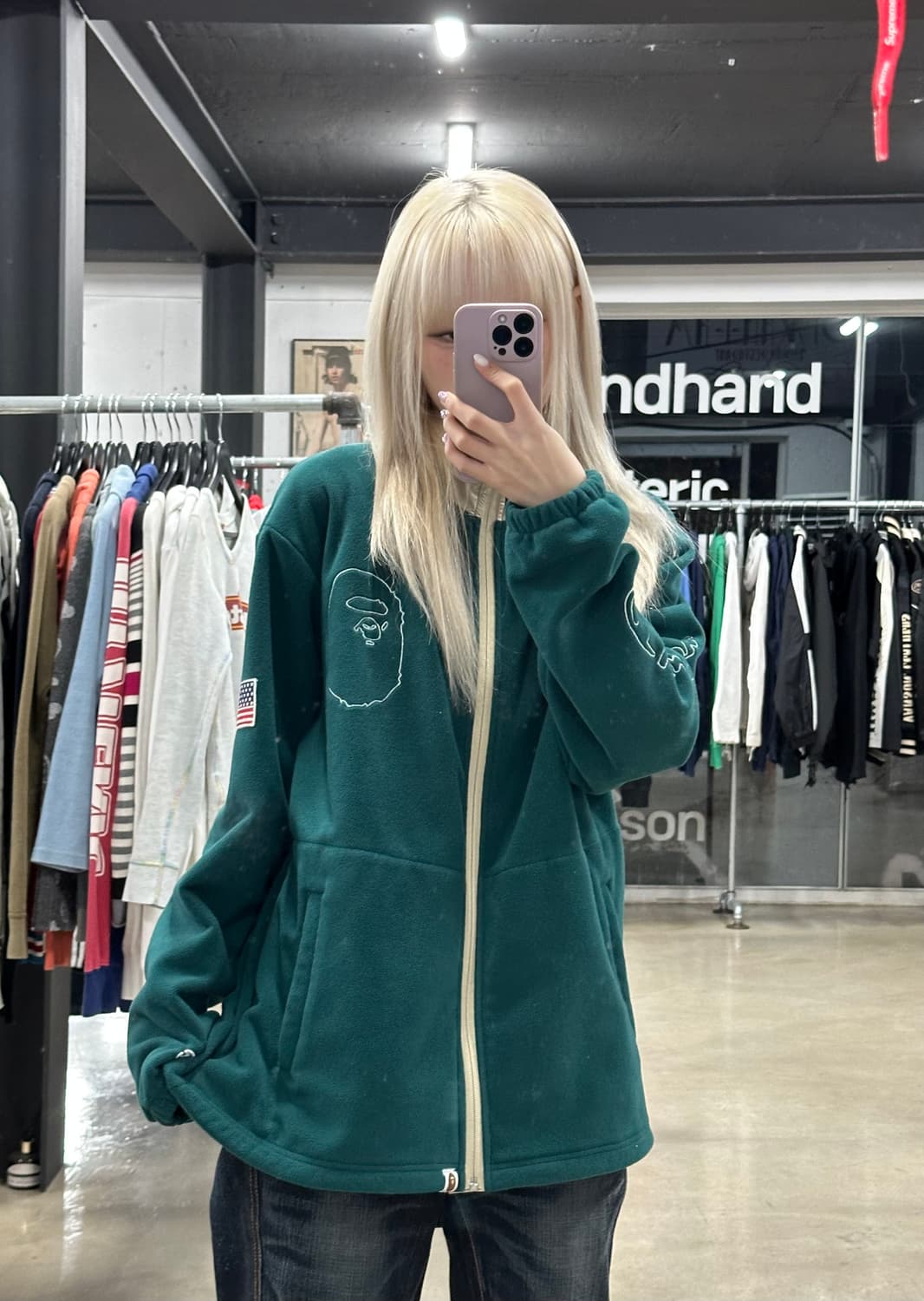 베이프 챔피온 콜라보 후디 플리스 집업 상품이미지1