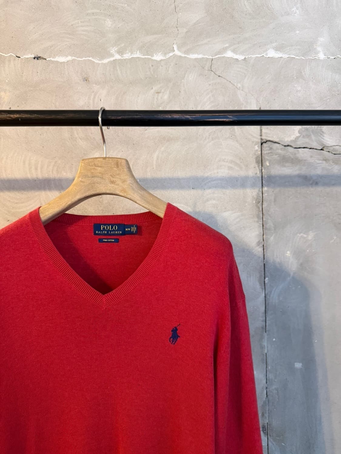 폴로 랄프로렌 피마코튼 브이넥 니트 100 상품이미지4