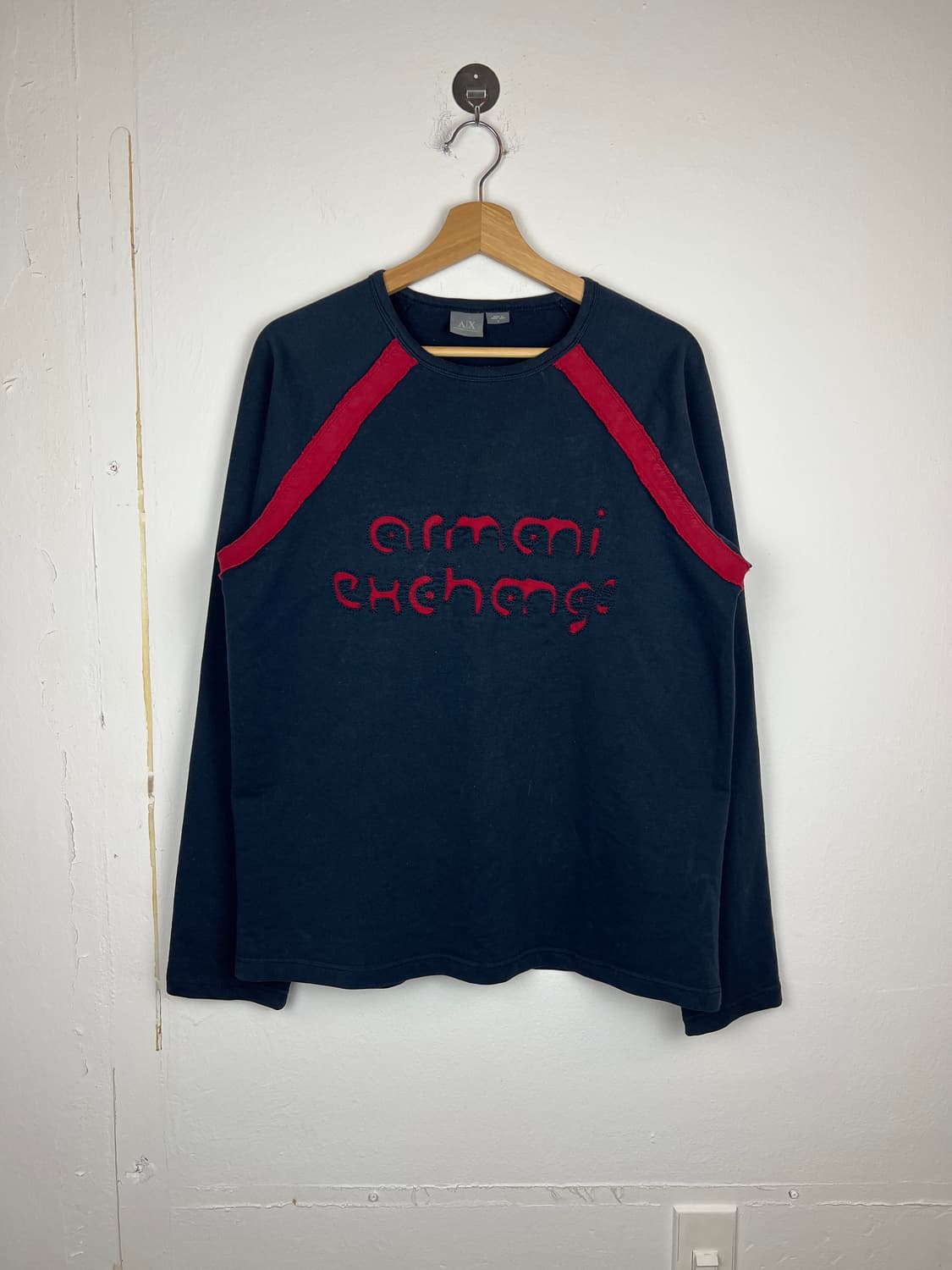 Armani Exchange 네이비 레터링 긴팔 티셔츠 L 상품이미지1