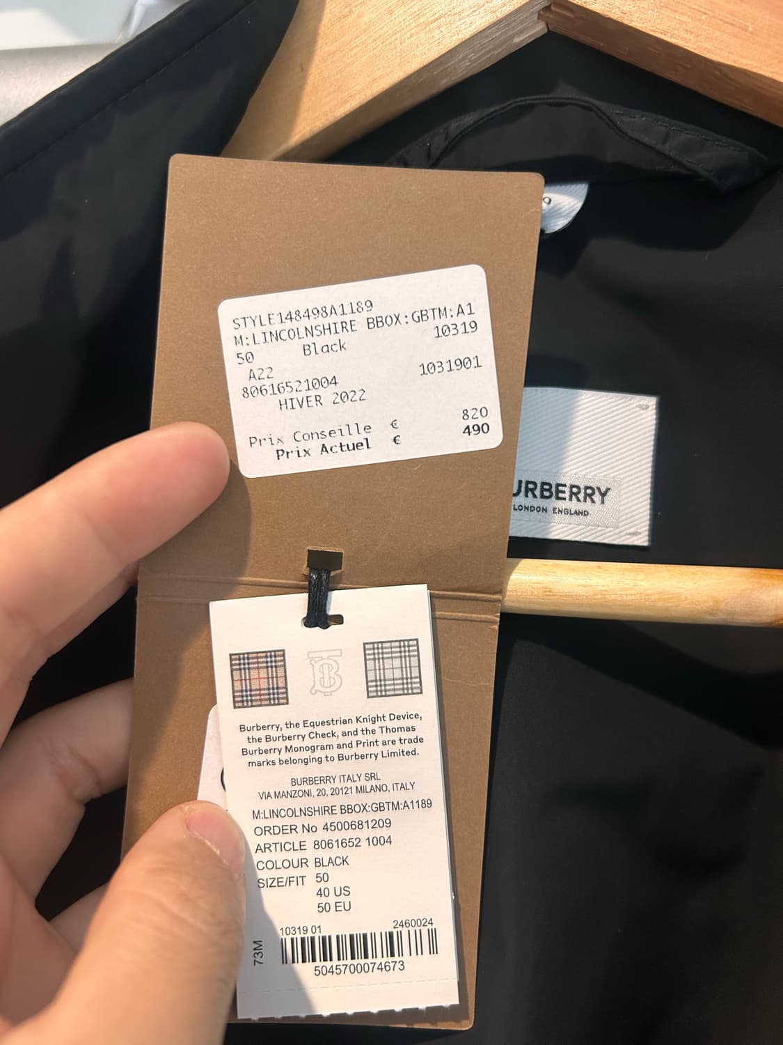 버버리 링컨셔 해링턴자켓 블랙 상품이미지3