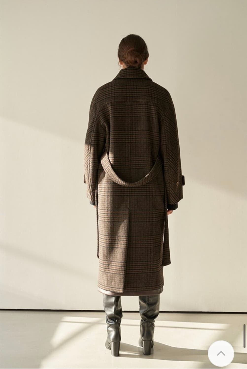 모한 MOHAN 체크 더블 브레스티드 롱 코트 상품이미지2