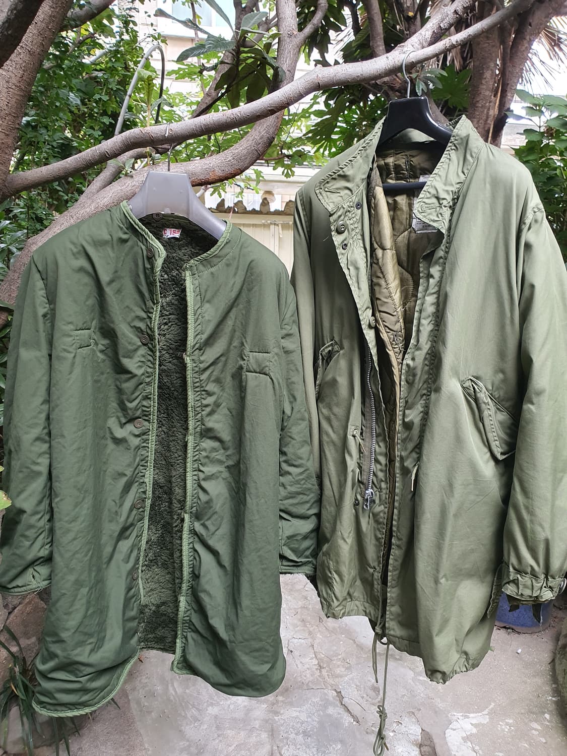 빈티지 스웨덴군 퍼 라이너 + m-65 피쉬테일 파카 커스텀 자켓. 상품이미지2