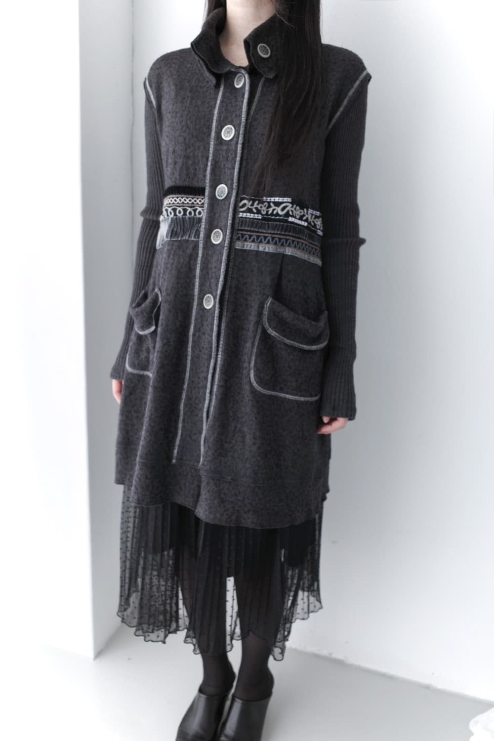 knit pattern long cardigun 상품이미지6