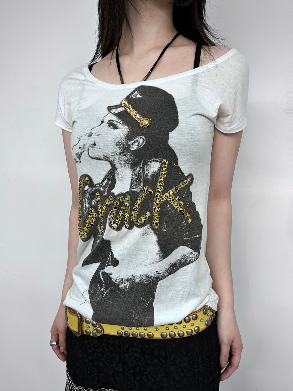 CRACK Y2k Punk Graphic Loose Neck Top 상품이미지3