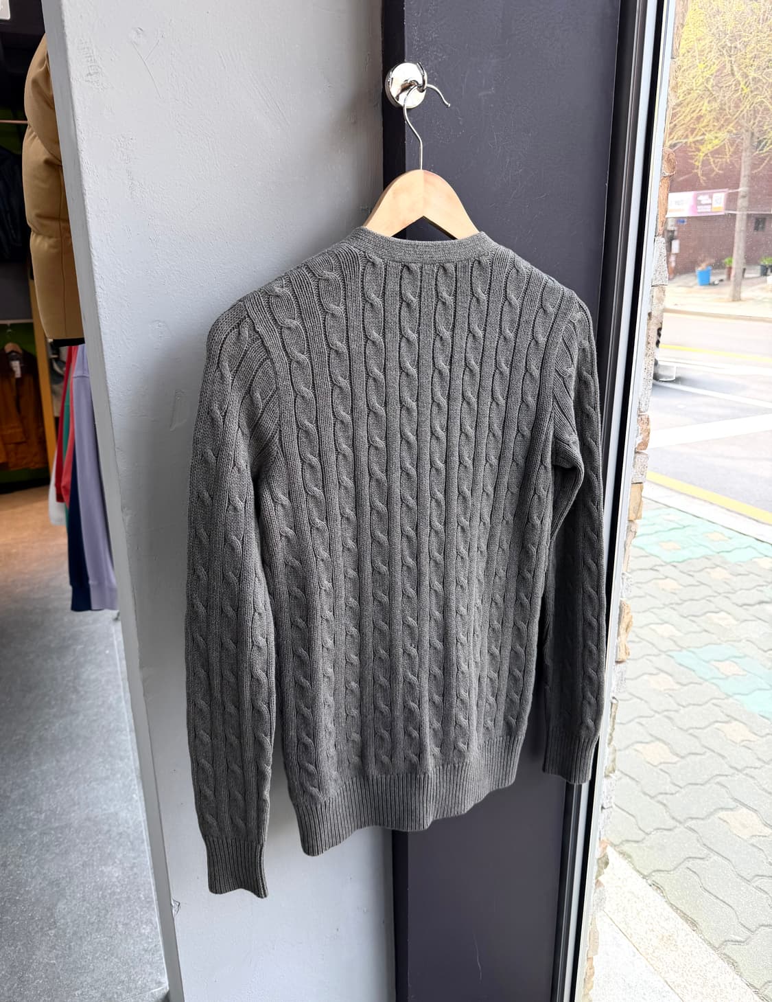 S/ 폴로랄프로렌 스웨이드 블랜딩 꽈배기 가디건 상품이미지6