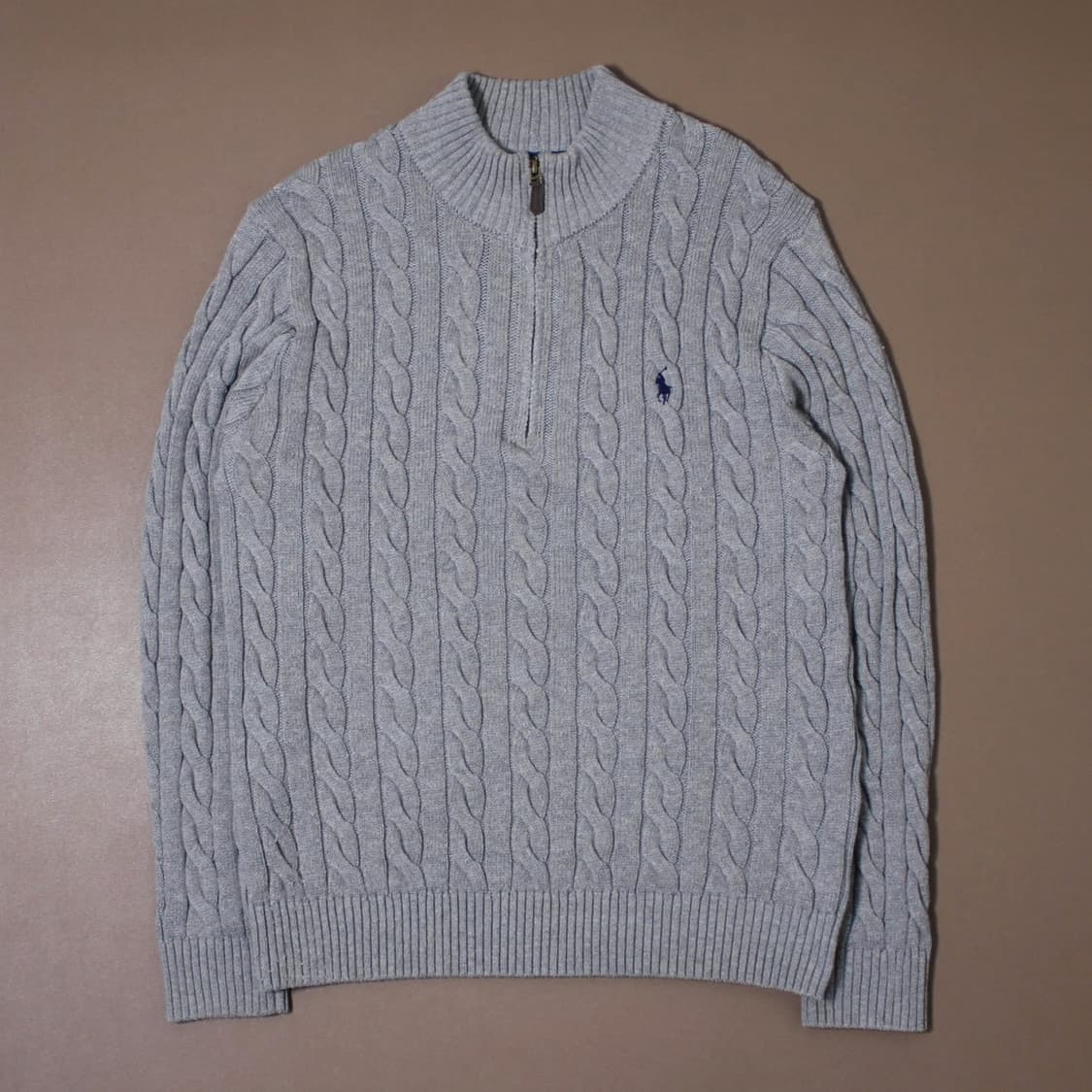 Polo 폴로 랄프로렌 꽈배기 그레이 니트 하프집업  상품이미지2