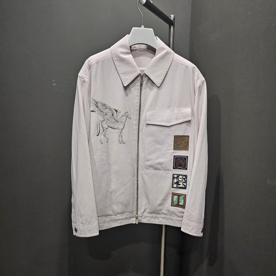 에르메스 페가수스 레더 패치 쇼라인 셔츠자켓 상품이미지2