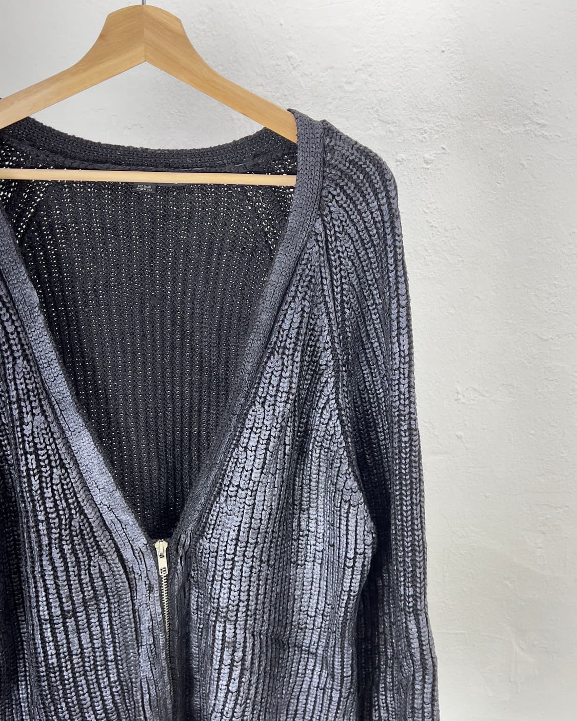 알렉산더 왕 블루 블랙 코티드 히든 포켓 시머 니트 가디건 상품이미지3