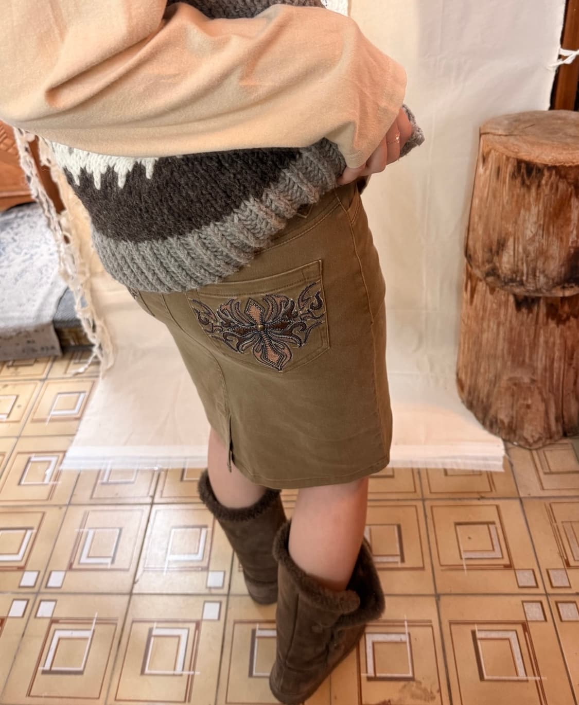 sky bomber skirt 상품이미지1