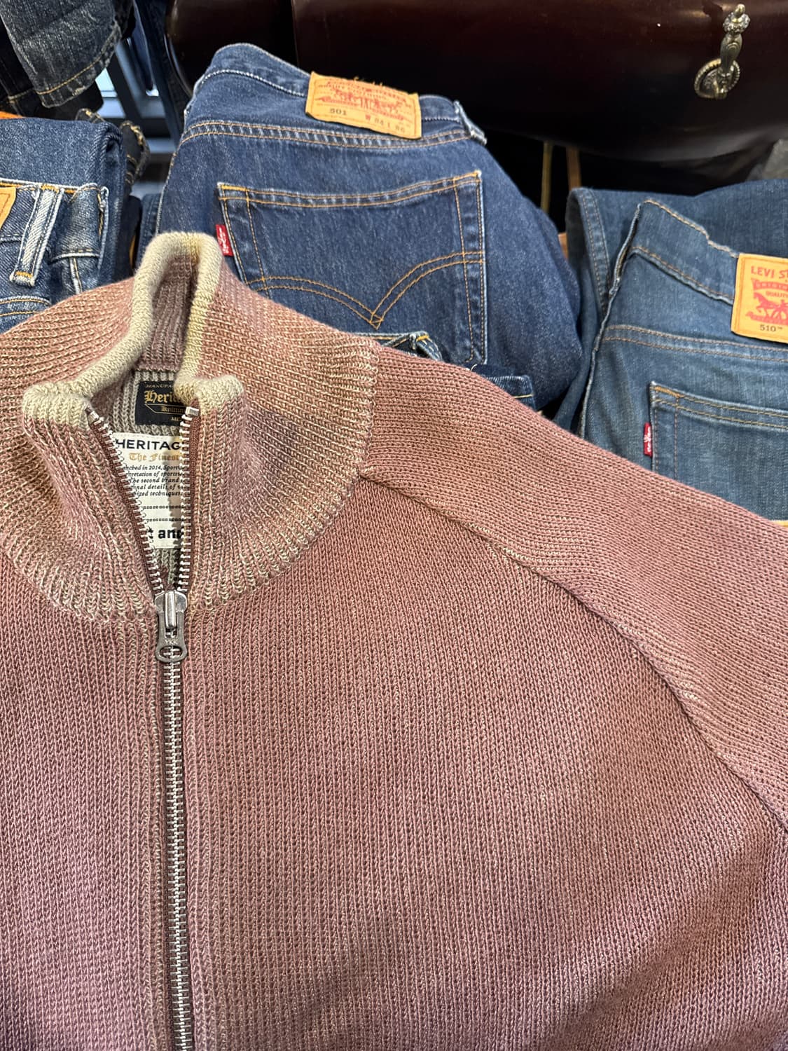 헤리티지 플로스 니트집업 상품이미지2