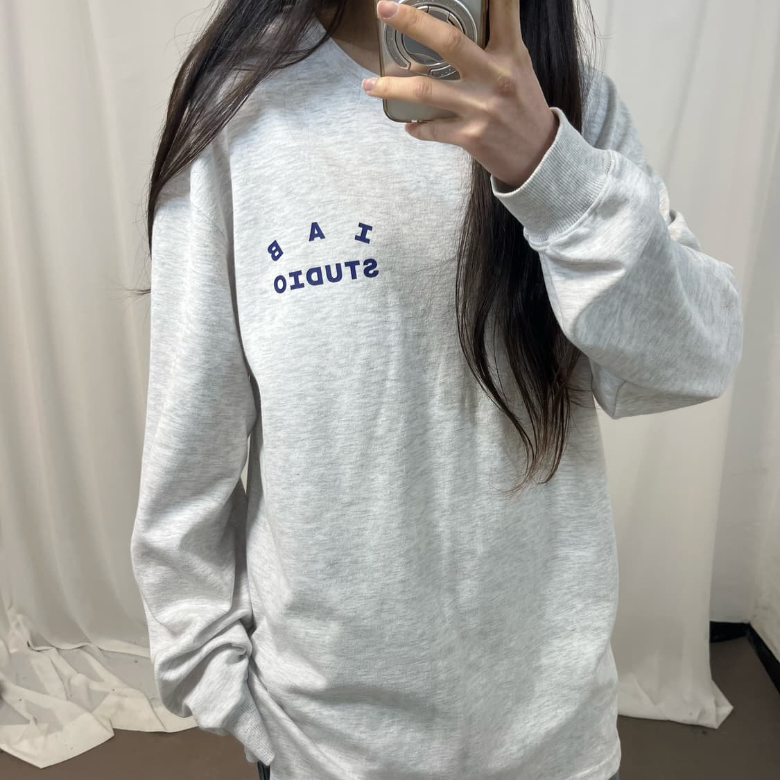 IAB Studio Melange Grey Sweatshirt (오염)  상품이미지2