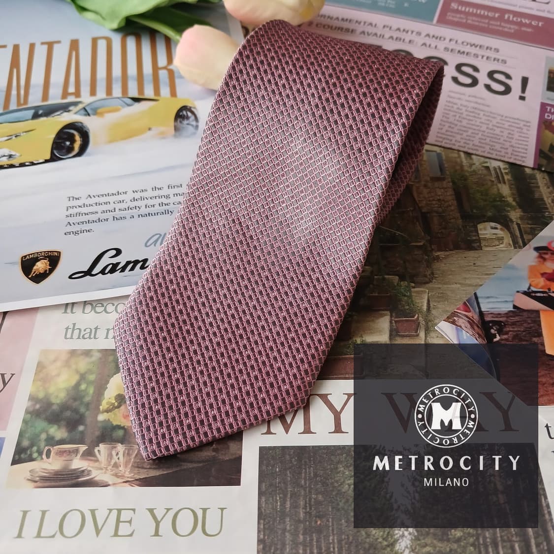 메트로시티 실크 핑크 자카드 패턴 넥타이 8.2cm A+등급 A19728 상품이미지7