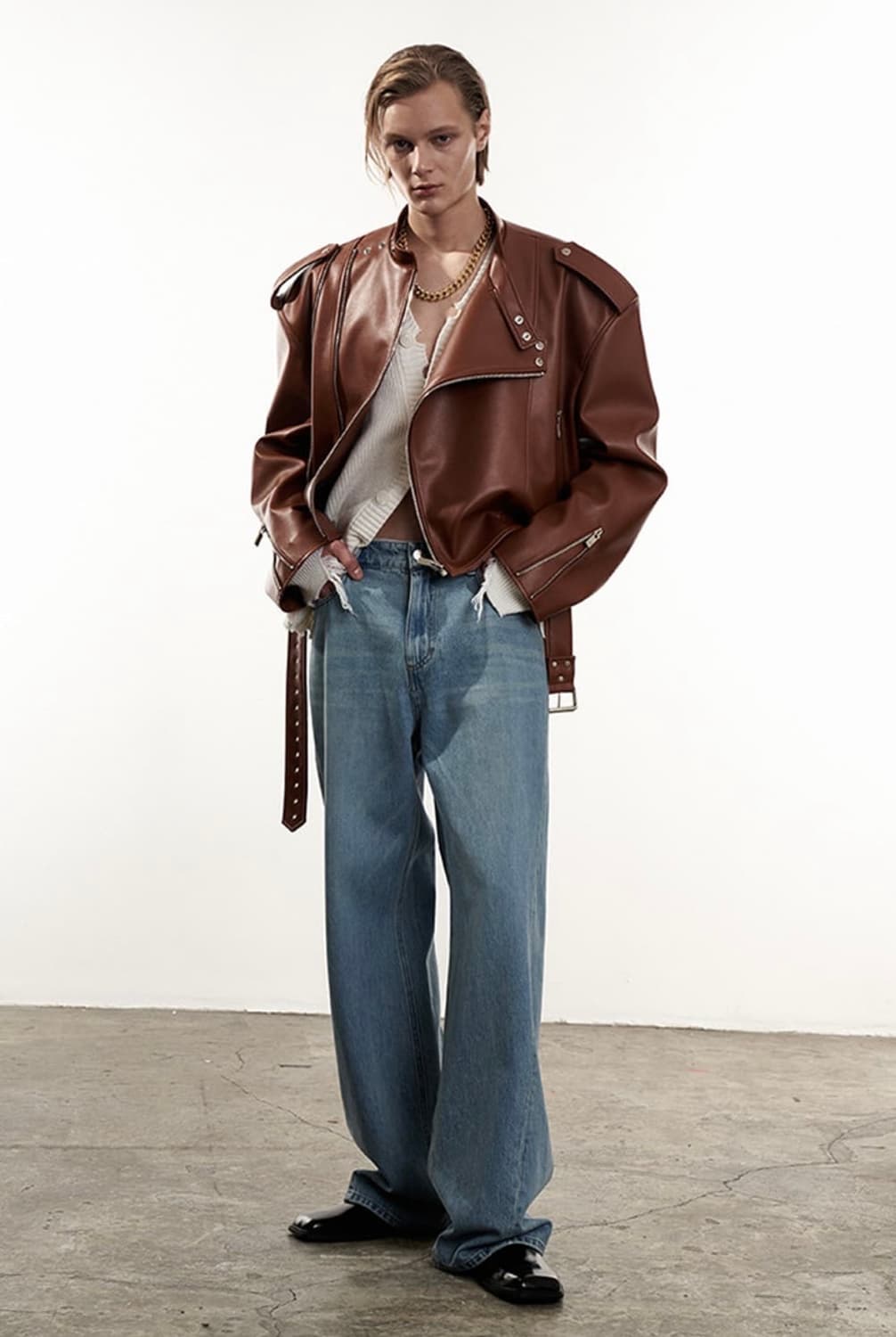 시스템옴므 23fw 파리 컬렉션 바이커 자켓 구매합니다. 상품이미지1