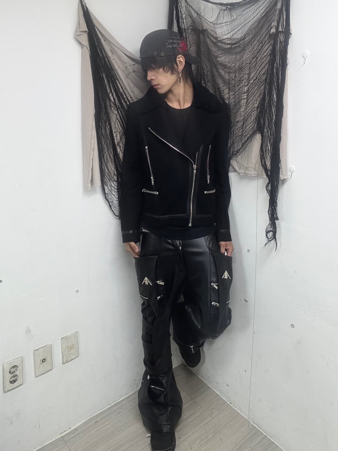 Sheep Fur Trimming Black Wool Jacket 상품이미지4