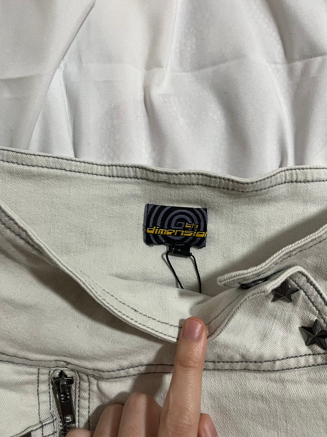 화이트 데님 미니스커트 상품이미지2