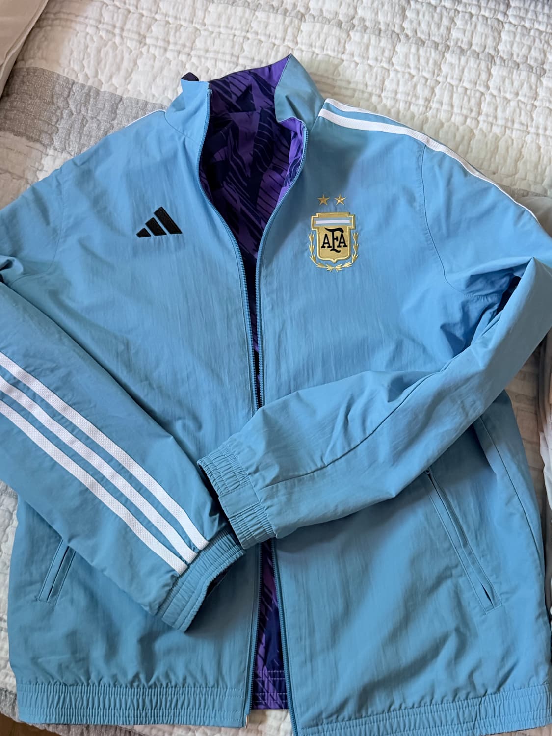 아디다스 아르헨티나 리버시블 양면 바람막이 자켓 윈드브레이커 스카이 블루 상품이미지1