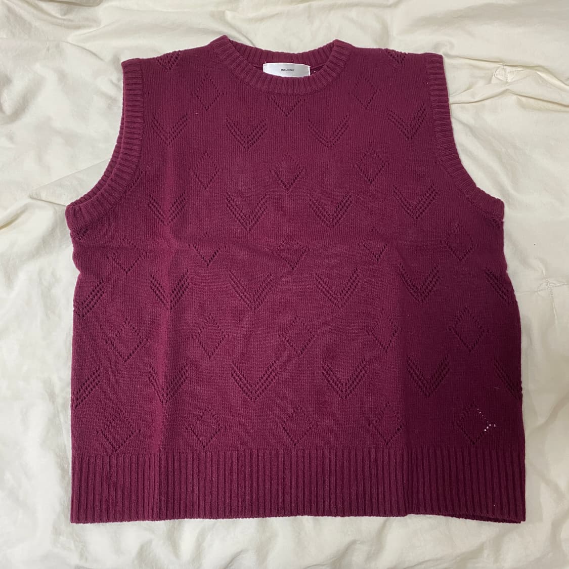 알렌느 니트 베스트 버건디 상품이미지1