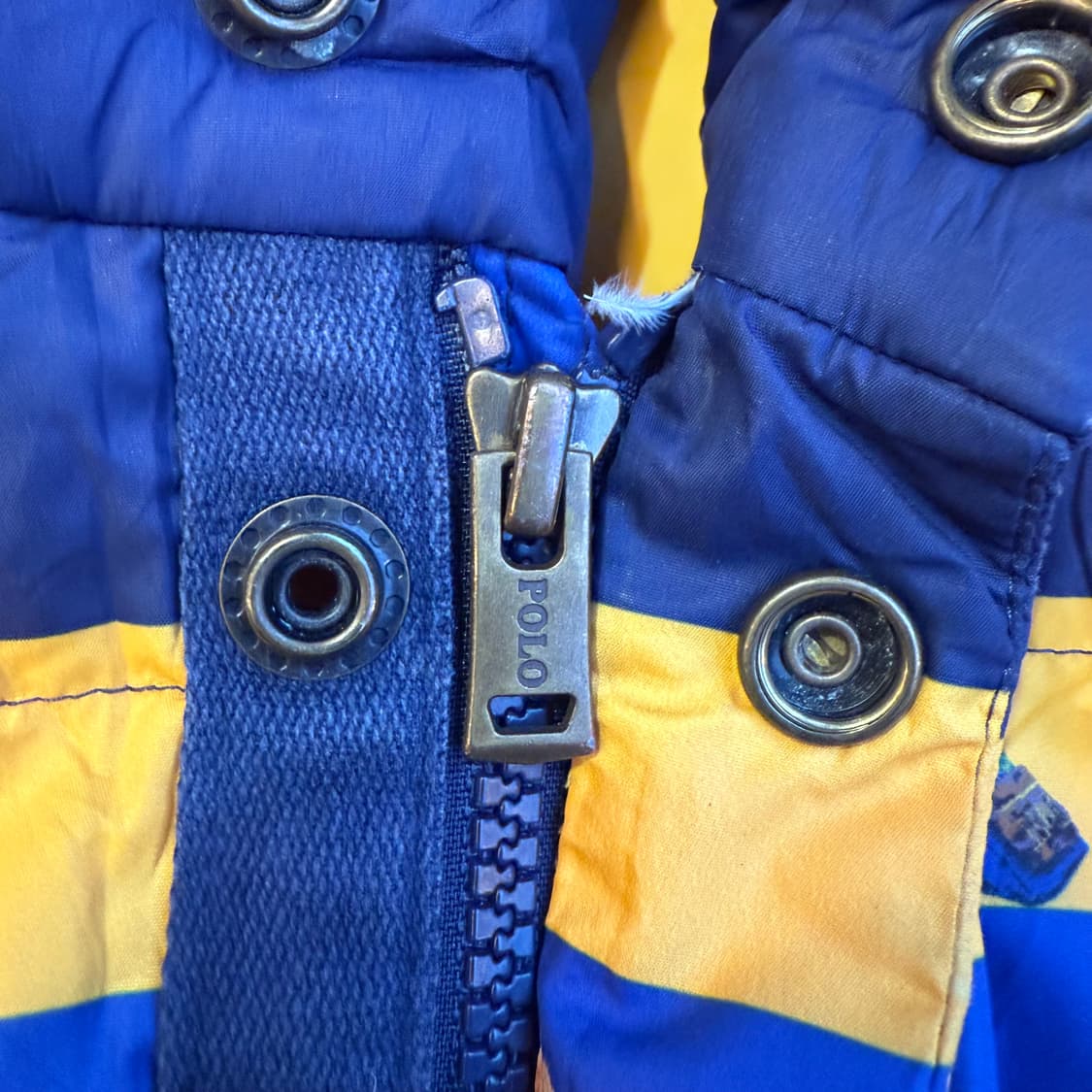 폴로 랄프로렌 럭비베어 패딩 블루/옐로우 상품이미지6