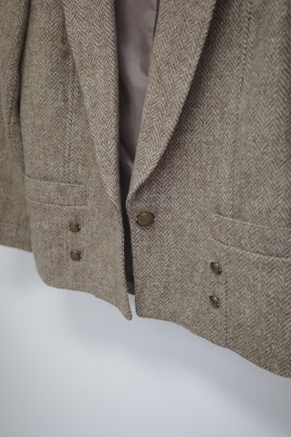 일본 빈티지 Milombre 헤링본 브라운 자켓 상품이미지4