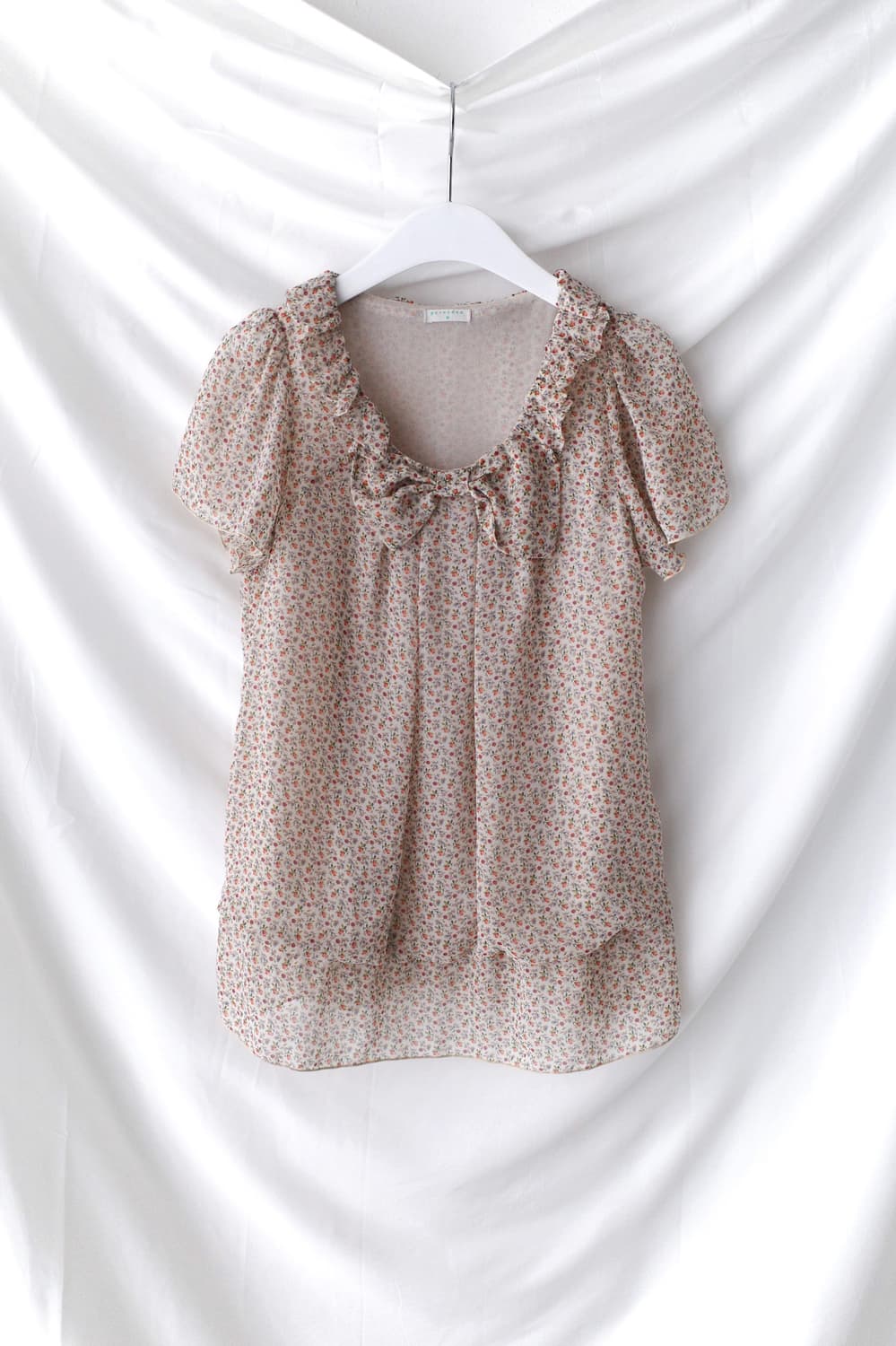 ribbon flower half blouse 상품이미지1