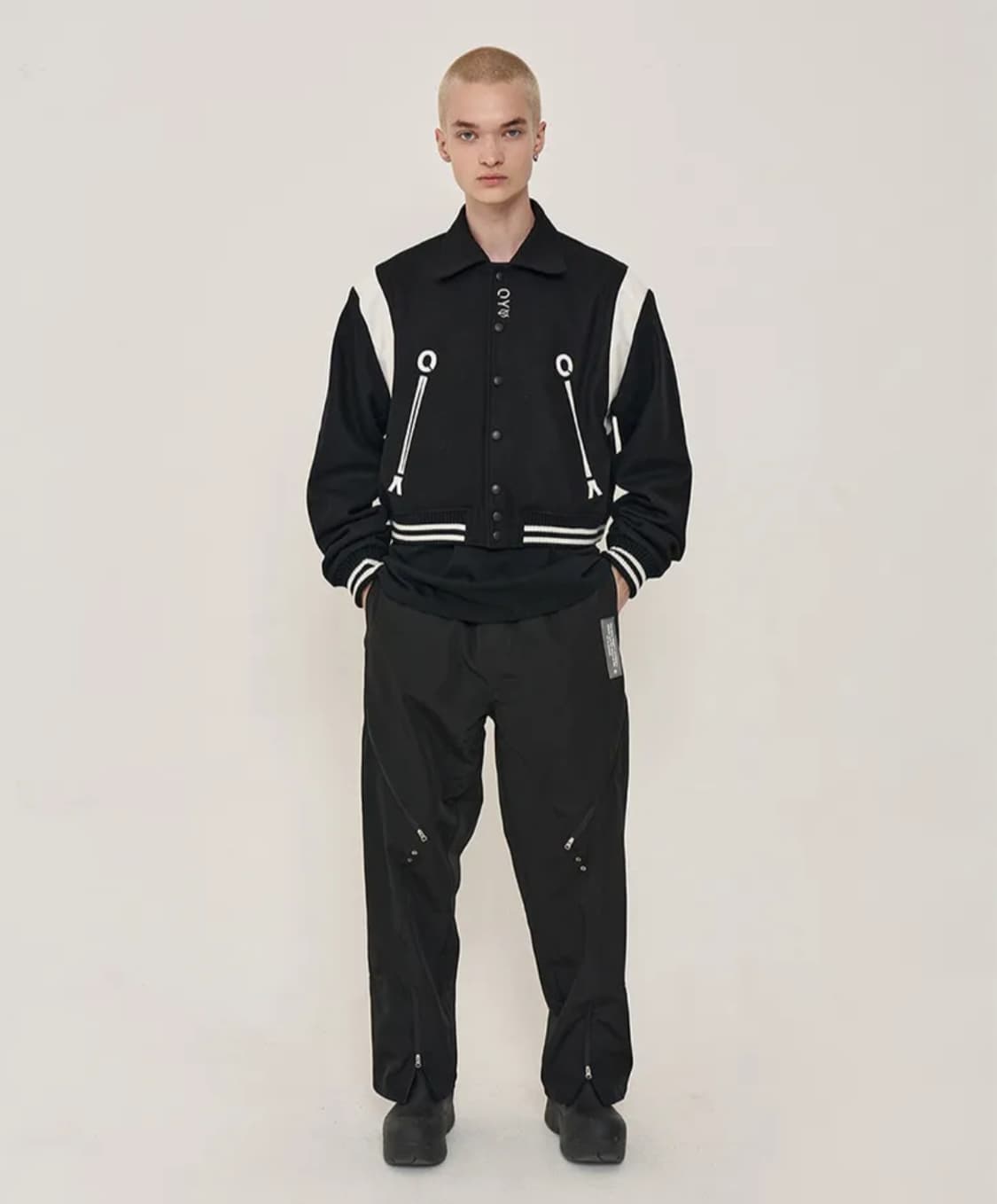 OY 오와이 메탈로고 바시티 자켓 블랙(F) 상품이미지1