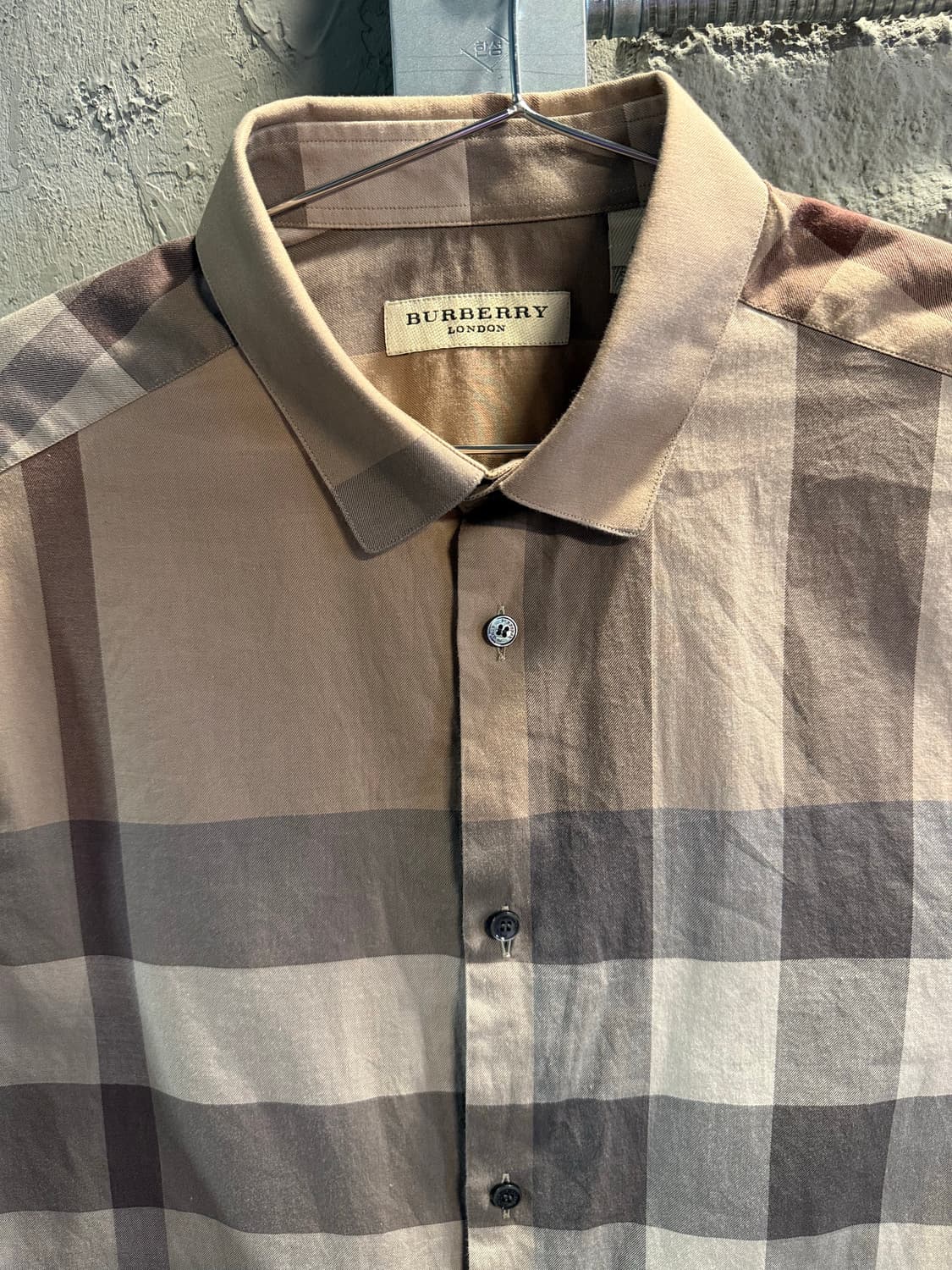 버버리 BURBERRY 런던 체크 반팔 셔츠 베이지 M 상품이미지4