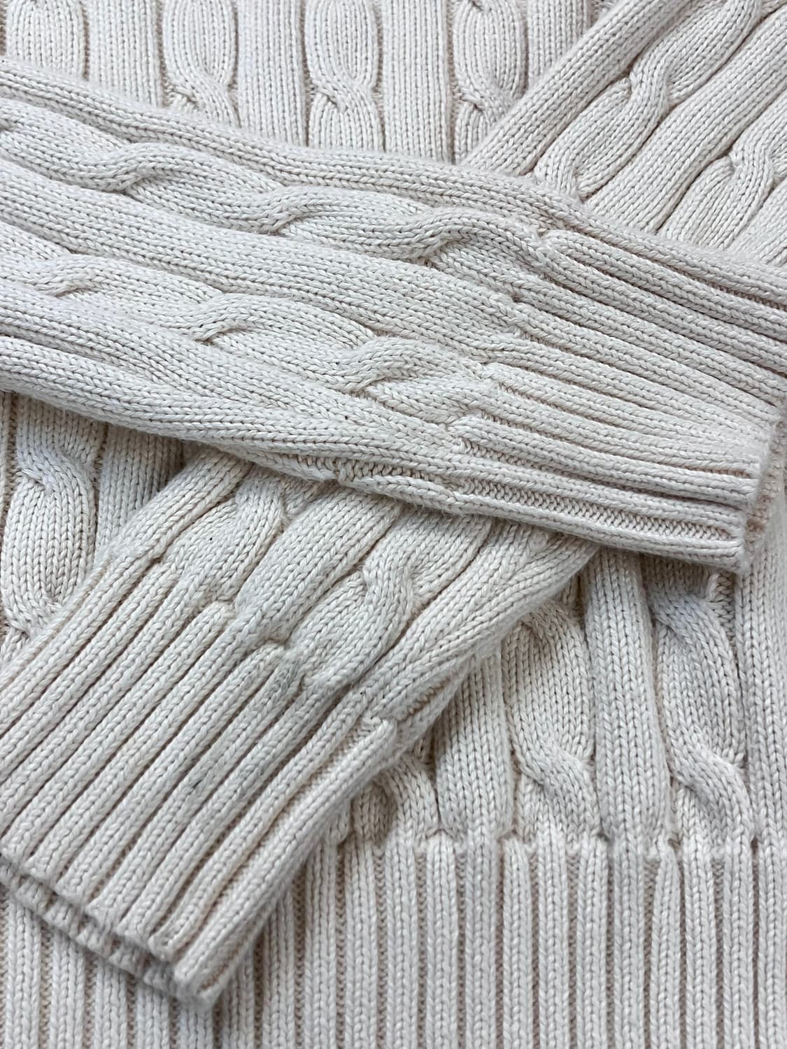 폴로 랄프로렌 꽈배기 브이넥 니트 아이보리 M  #csz3981 상품이미지7