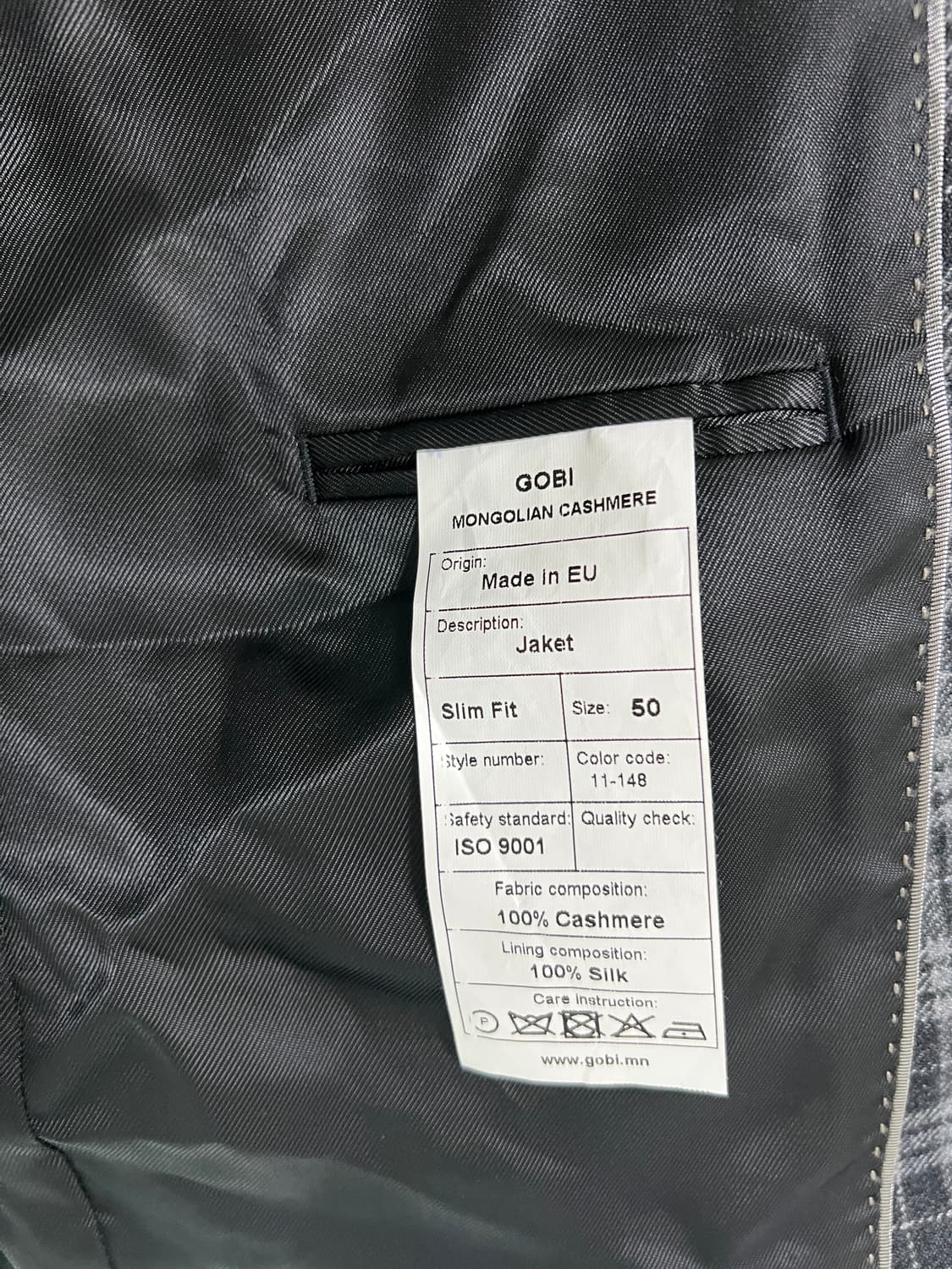 GOBI 고비 100% 캐시미어 체크 자켓 (남성 50 / Slim Fi 상품이미지4