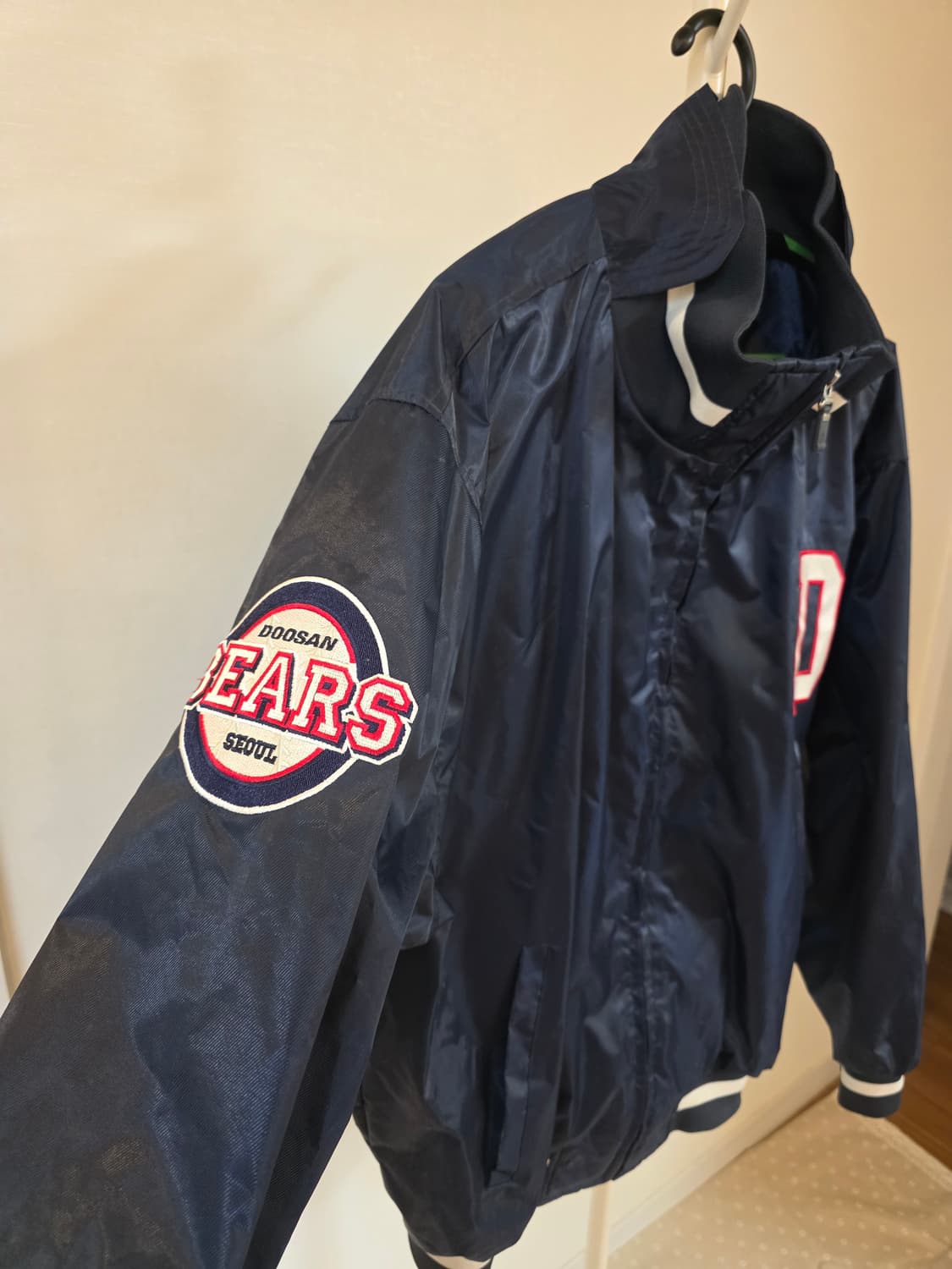 두산베어스 스타디움자켓  춘추야구바람막이점퍼 네이비 상품이미지3