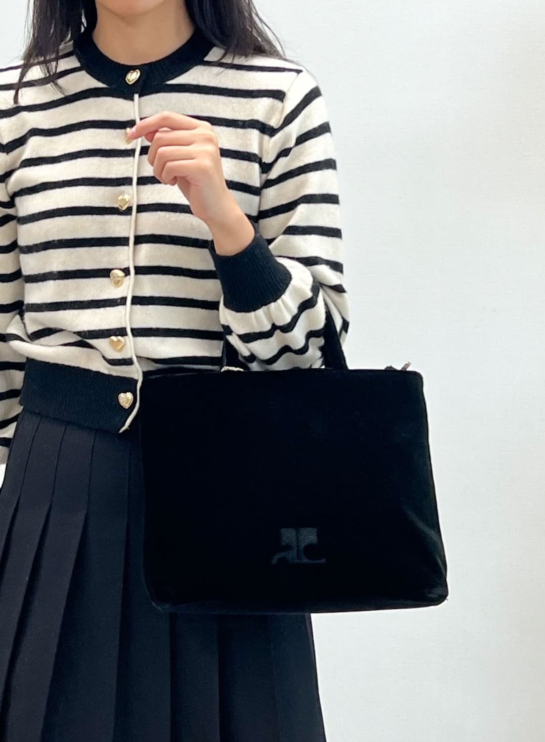 courreges / 꾸레쥬 블랙 벨벳 토트백 상품이미지9