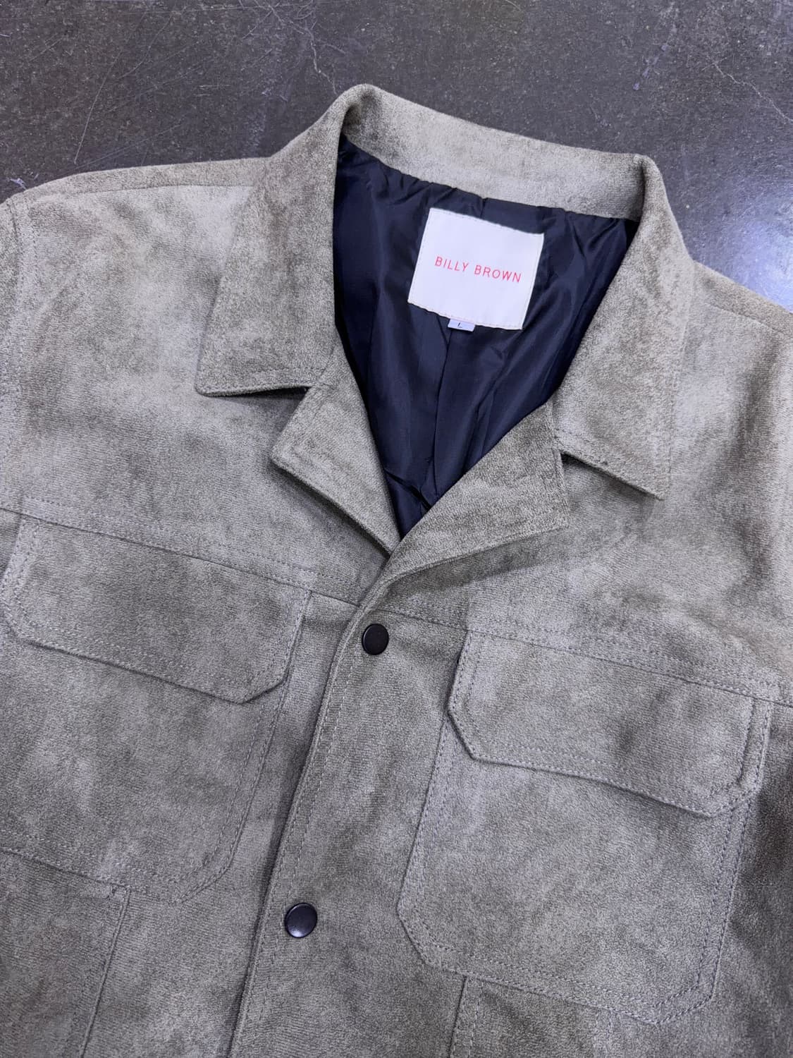 빌리브라운 에코 스웨이드 포켓 블루종 자켓 L 상품이미지3