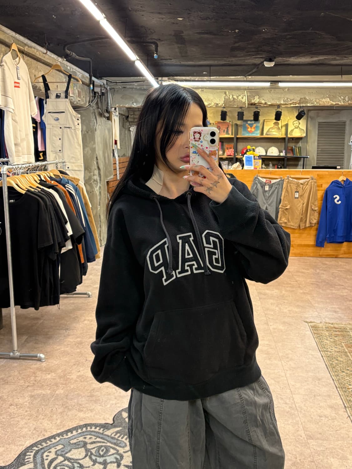 Gap 갭 블랙 플리스 후드티 #csz4276 상품이미지2