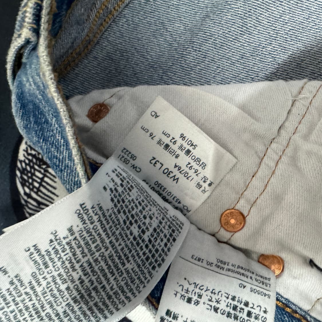 리바이스 501 93 W30 L32 사이즈 상품이미지5