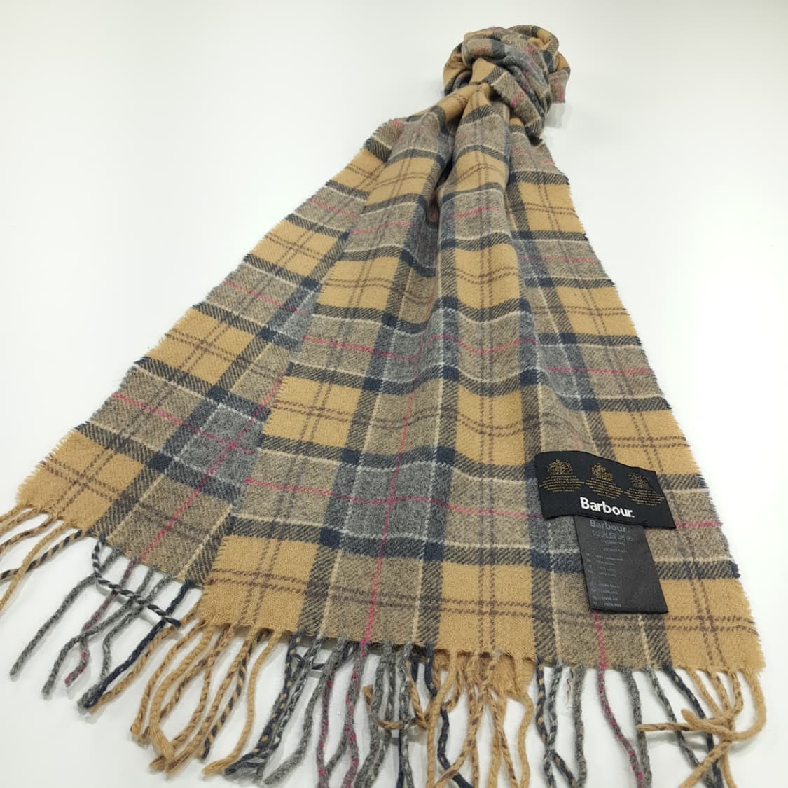MX243 바버 브라운 타탄체크 램스울 목도리 머플러 상품이미지3