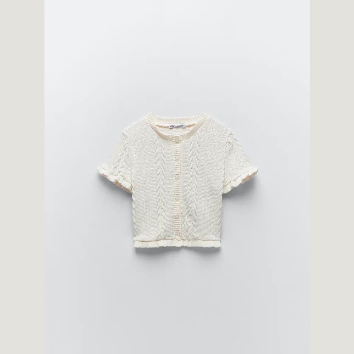 zara 니트 반팔 프릴 상품이미지1